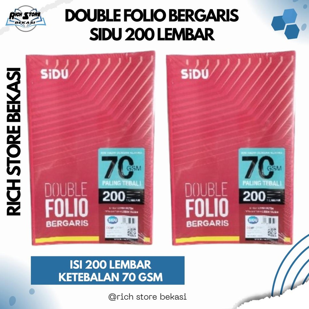 

DOUBLE FOLIO GARIS MERK SIDU ISI 200 LEMBAR Paper