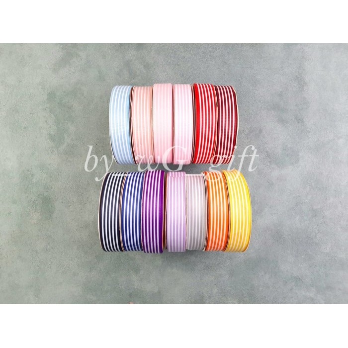 

Pita Garis - Garis Putih ; Mix Colours ; Lebar 2.5 cm ; 1 Pack 1 Piece