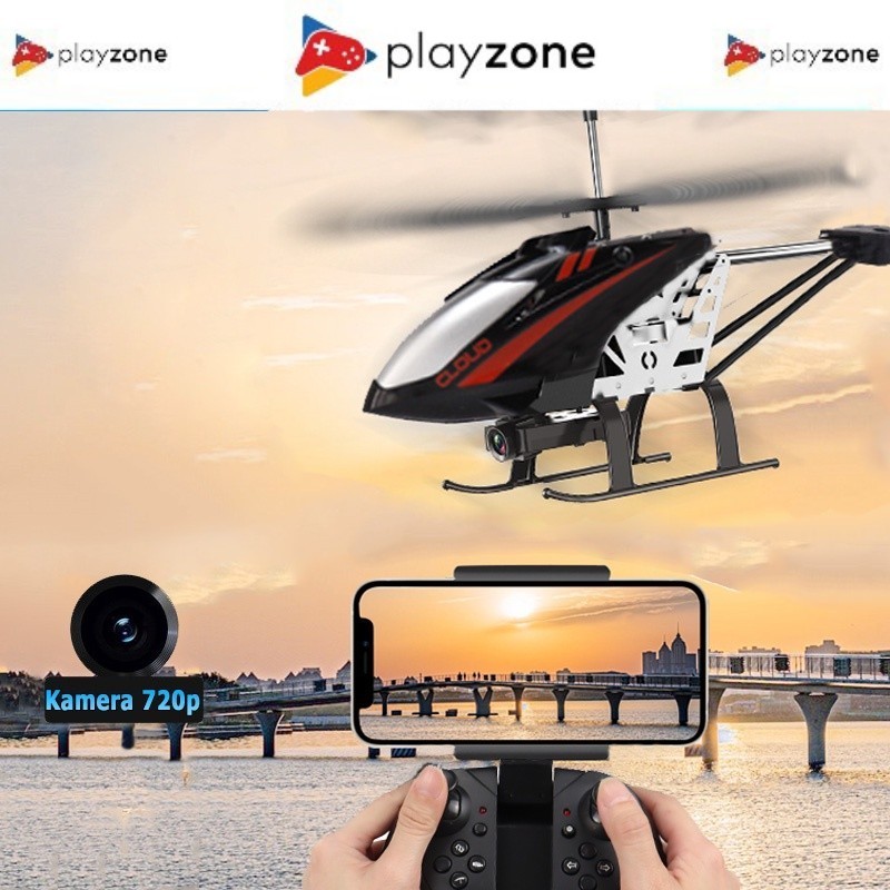 Helikopter Remote Control dengan kamera 720P Koneksi WIFI Bahan Paduan Giroskop Bawaan Terbang Stabi