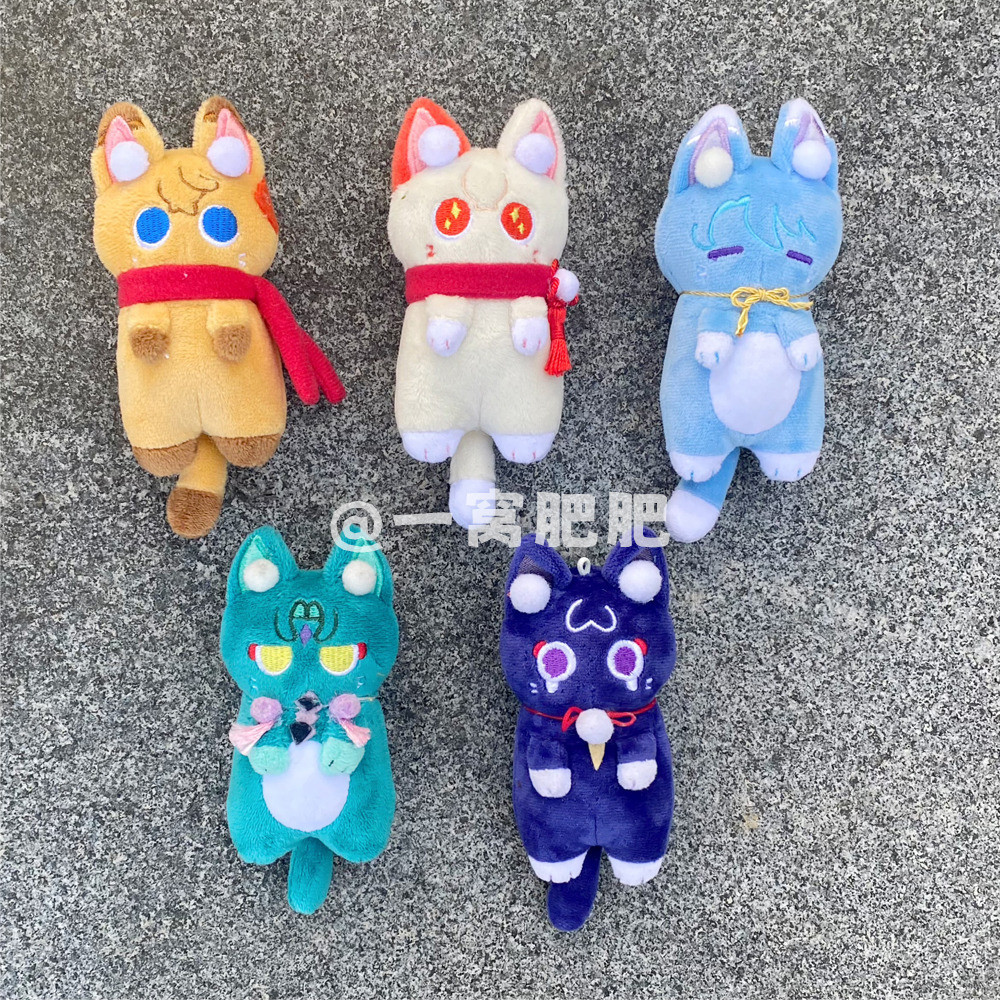 Anime Genshin Impact Balladeer Tartaglia Kaedehara Kazuha Xiao Cute Cat 12Cm Plush Bag Pendant Cospl