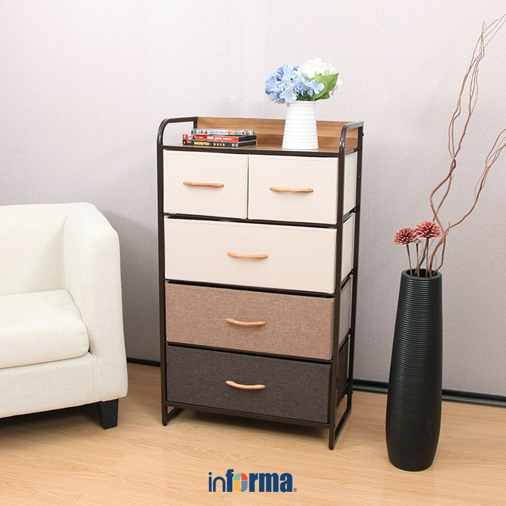 Informa Floyd Laci Penyimpanan 5 Tingkat Laci Kabinet Serbaguna Cabinet Penyimpanan Indoor Furniture