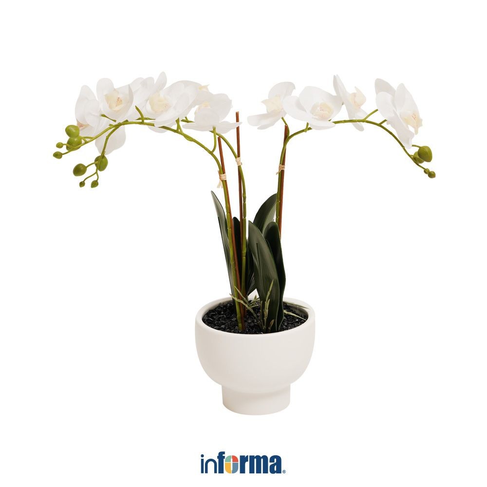 Informa Bunga Artifisial Orchid 17X17X66 cm - Putih Bunga Hias Cantik Sintetis Tanaman Artificial Pa