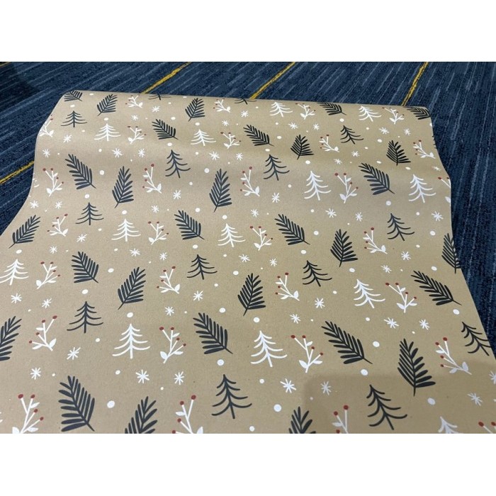 

Kertas kado premium coklat christmas