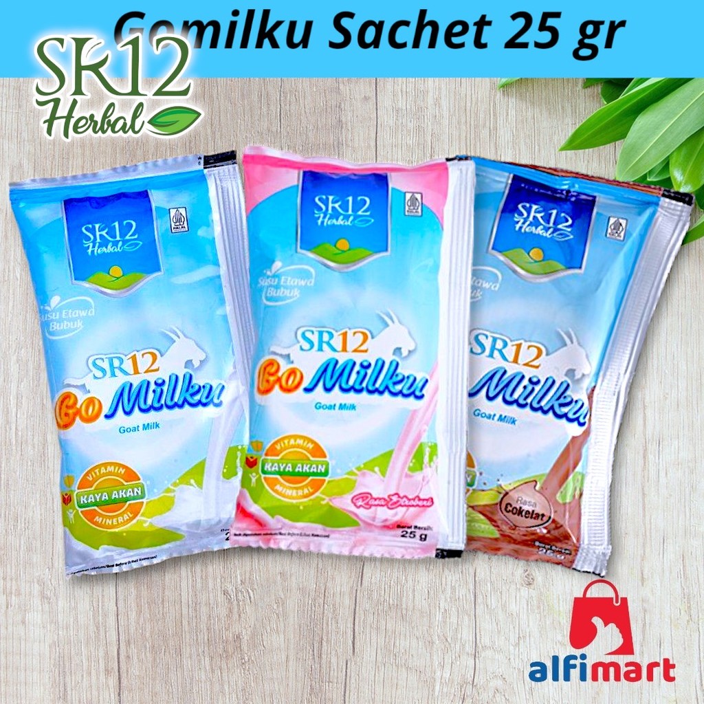 

SR12 - GoMilku Susu Kambing Etawa Premium Sachet 25g / Go Milku rasa Original Stroberi Strawberry Cokelat Coklat kemasan sachet saset renceng 25 gram