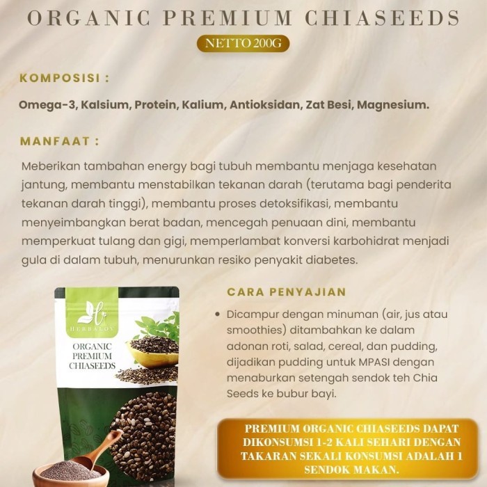 

Organik Premium Chiaseeds by Herbalov 120gr / Makanan Diet Herbal