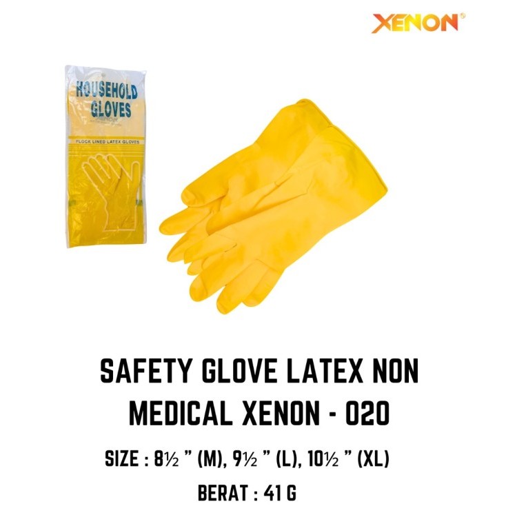 Sarung Tangan Karet Cuci Piring Latex Dotted Synott — 10