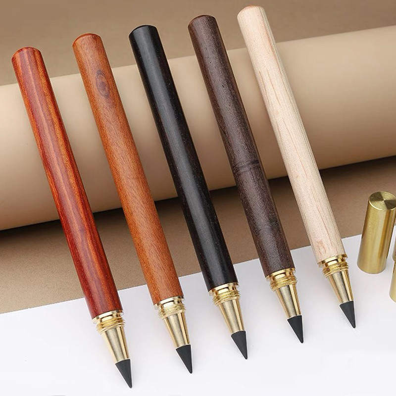 

Wooden Unlimited Writing Pencil HB with Graphite Pen Tip Eternal Drawing Painting Infinity Pen Art School Supplies Stationery