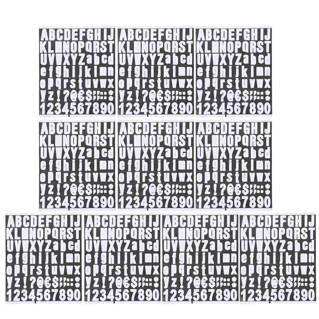

10 Sheets Number Sticker Scrapbook Alphabet Stickers Letter on Letters for Scrapbooking