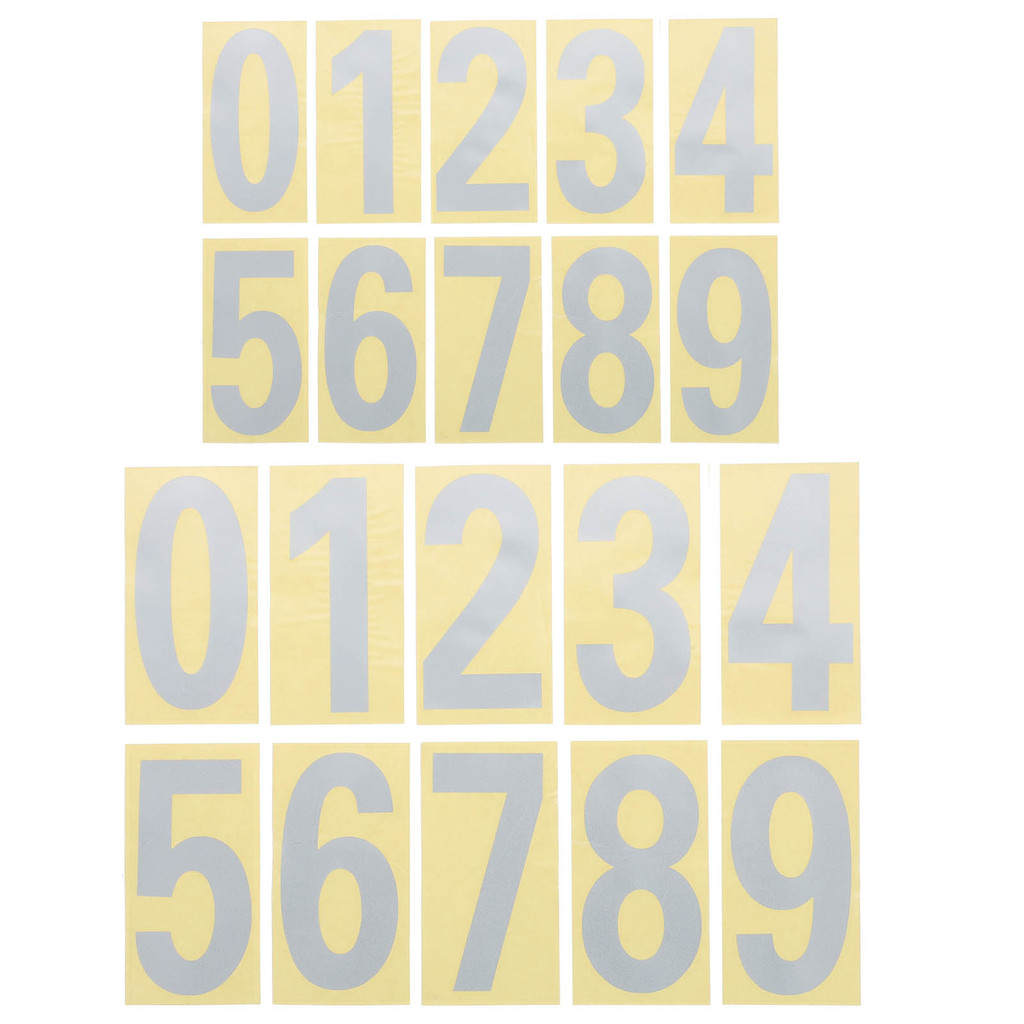 

5 Sets Mailbox Email Digital Sticker Numbers Decal Reflective Stickers for outside Silver