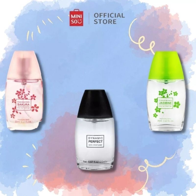 ACEH,UMI J MINISO PARFUM CEWEK SAKURA,JASMINE,DYNAMIC 20ML