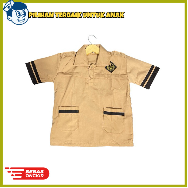 

Baju Pramuka SIAGA Lengan PENDEK Kemeja Seragam Sekolah SD Coklat