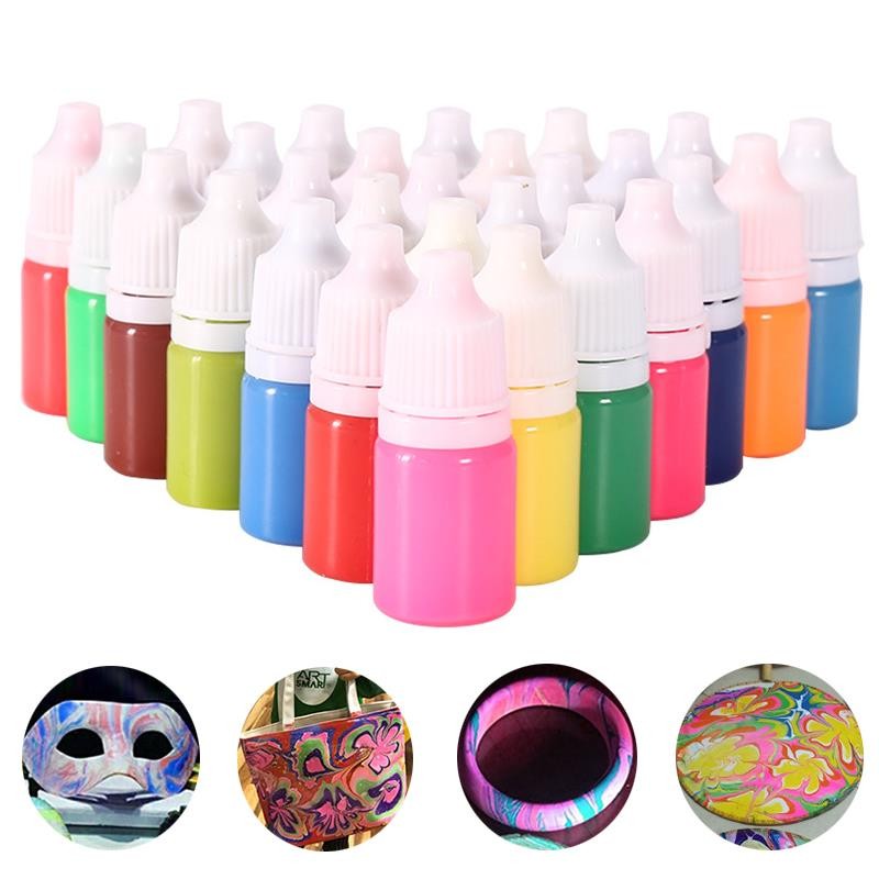 

6ml 24 Color Magical Water Floating Painting Marbling Water Paint Float Painting Pigment Special Art DIY Fabric Sewing Dye Craft