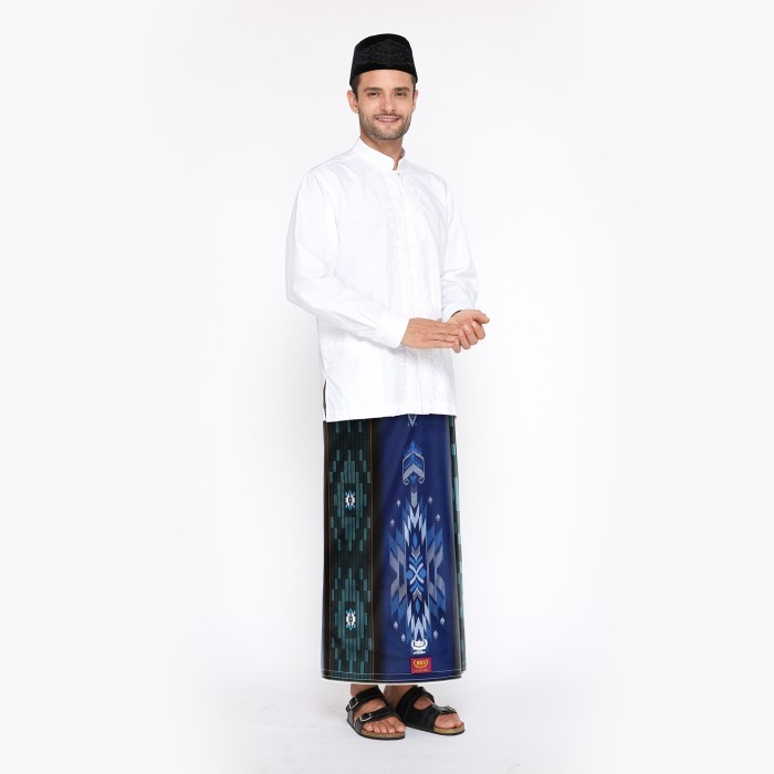 Sarung BHS Excellent Gold Motif E54 SKB Biru Tua