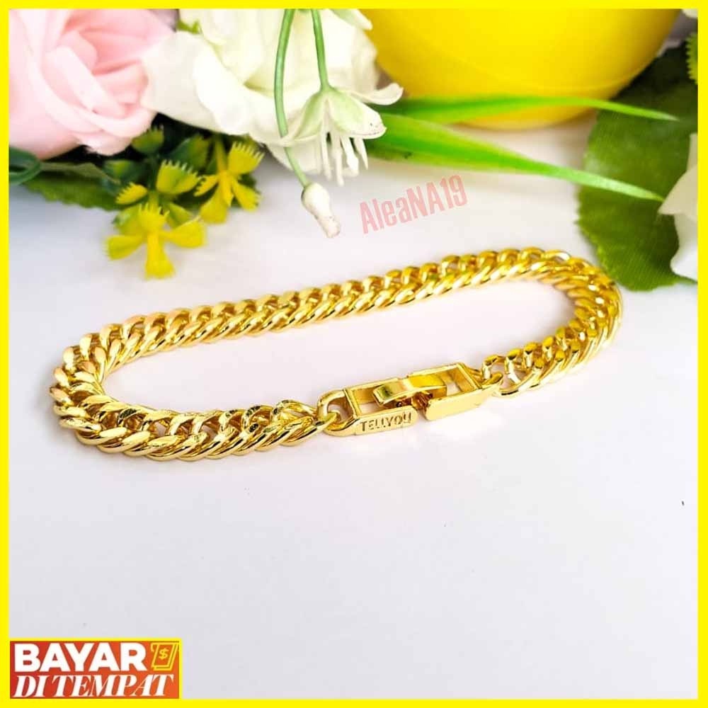 Gelang Emas Asli 100% 24k Kadar 17,7 Model Rantai Besar Terlaris ada  Toko