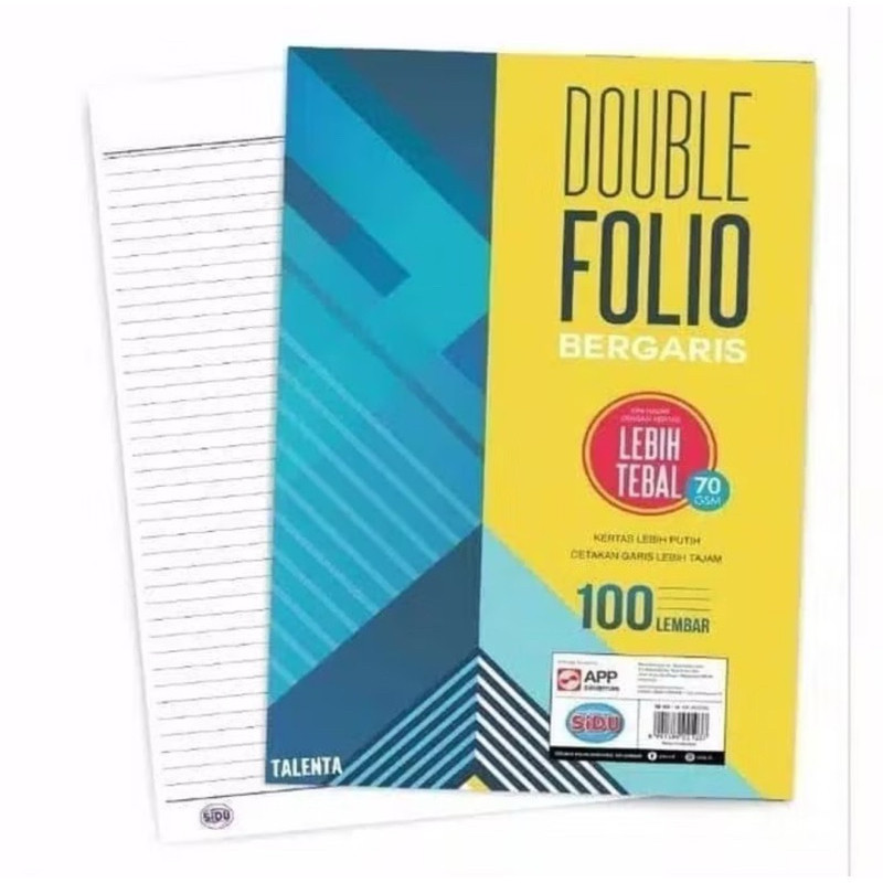 

Kertas Double Folio Bergaris Sidu - 100 Lembar