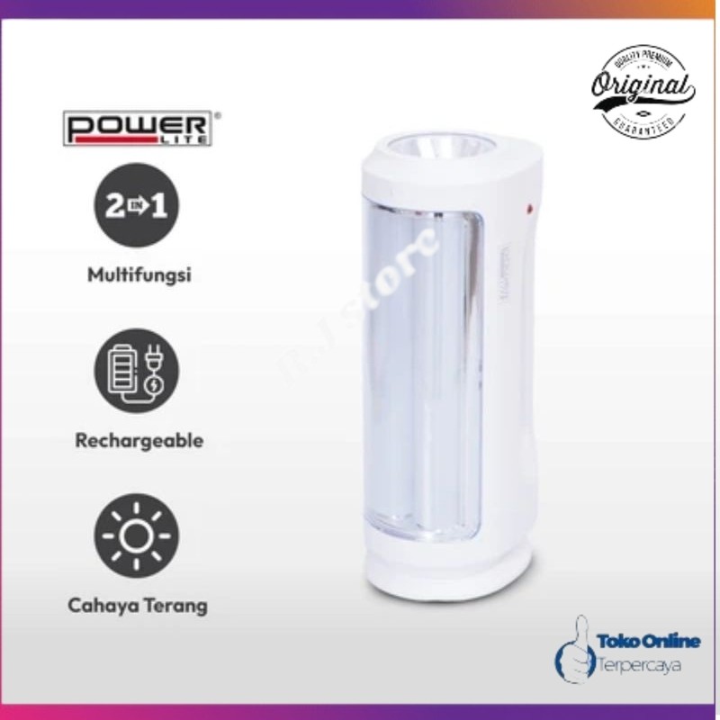 Powerlite Senter Dengan Lampu Darurat Rechargeable/lampu emergency/lampu darurat