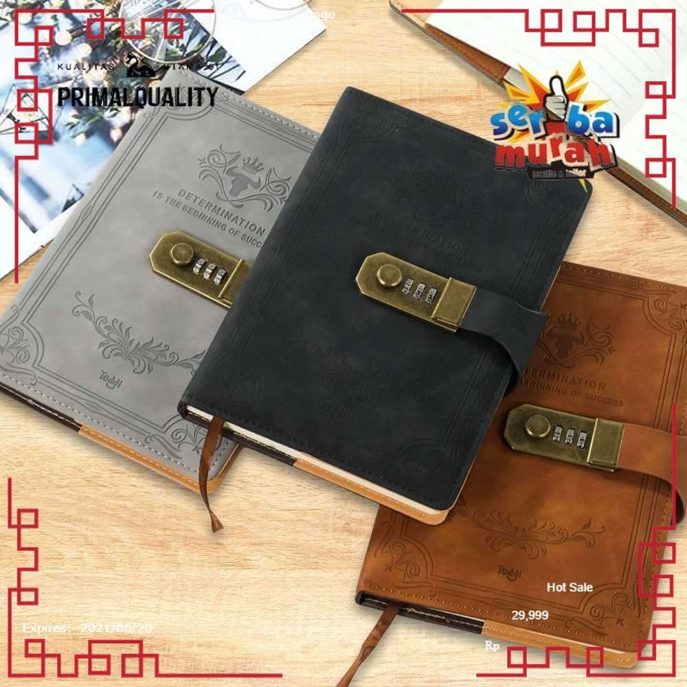 

Buku Catatan 190 Halaman dengan Kunci A5 Retro Password Diary Tebal Kreatif Buku Catatan Siswa Alat Tulis Binder Primal Toddi Buku Catatan Harian Notebook Cover Kulit Kunci Password A5