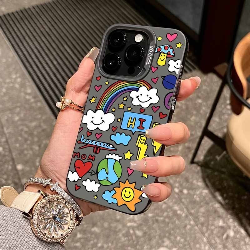 PREMIUM MATTE HARD CASING HP IPHONE RAINBOW SUN CASE UNTUK IPHONE 7 8 7+ 8+ 11 12 13 14 15 16 PRO PL