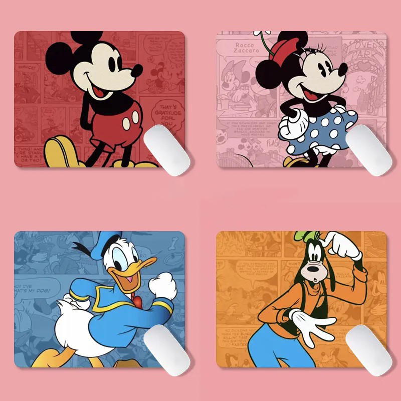 Mousepad Kecil Bertema Mickey Mouse dan Teman-teman Lucu 21cm*26cm Tebal Anti-Selip Nyaman Digunakan