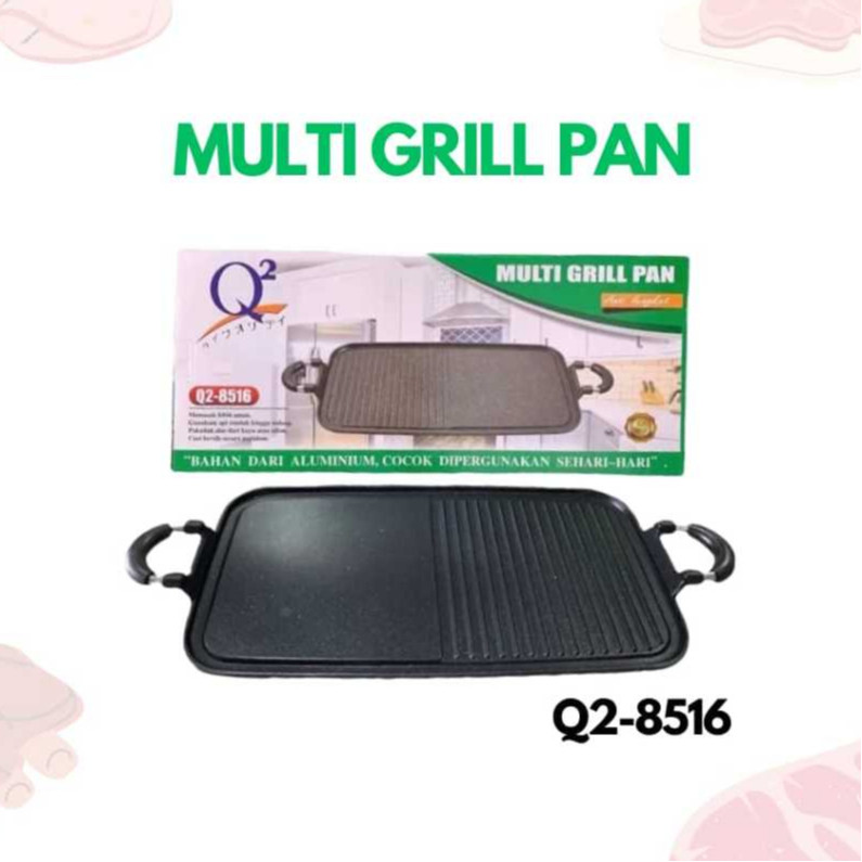 (Q2-8516) Multi Grill Pan | Teflon  Panggangan Kompor Grill Pan Q2-8516 | Panggangan Anti Lengket | 
