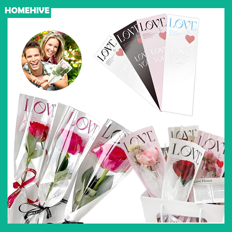 

[1 Pack 20 Lembar] Plastik Single Flower Tulisan Love Printed Korean / Plastik Single Flower Bag