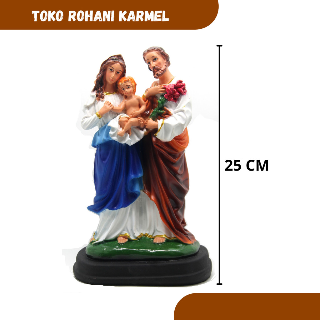 PATUNG KELUARGA KUDUS 25 CM - KARUNIA / PATUNG YESUS MARIA YOSEP / PATUNG ROHANI / KELUARGA KUDUS KA
