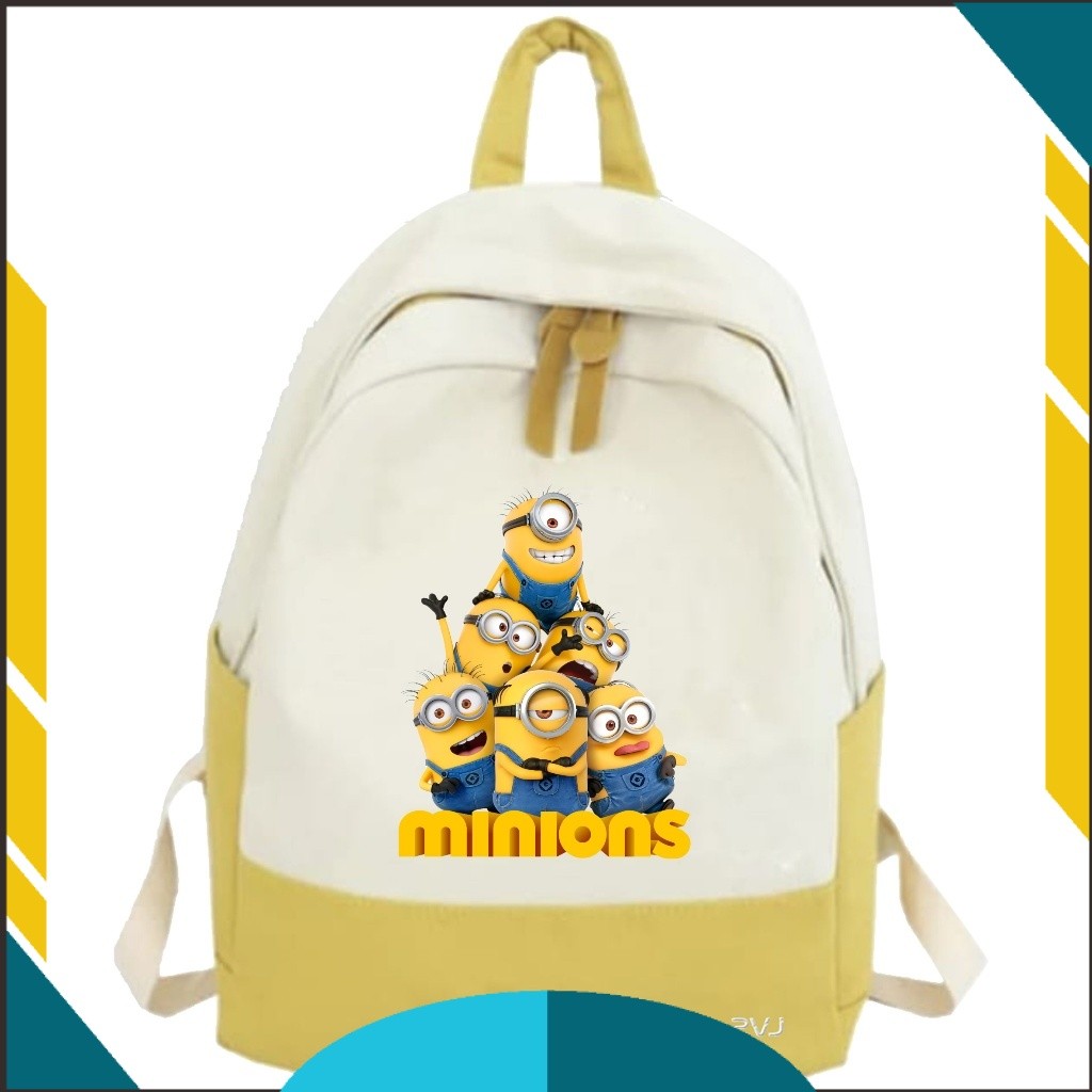 MP Terbaru Tas Sekolah Anak Perempuan Laki Laki SMP SMA Kuliah Ransel Original Backpack Minion Fashi