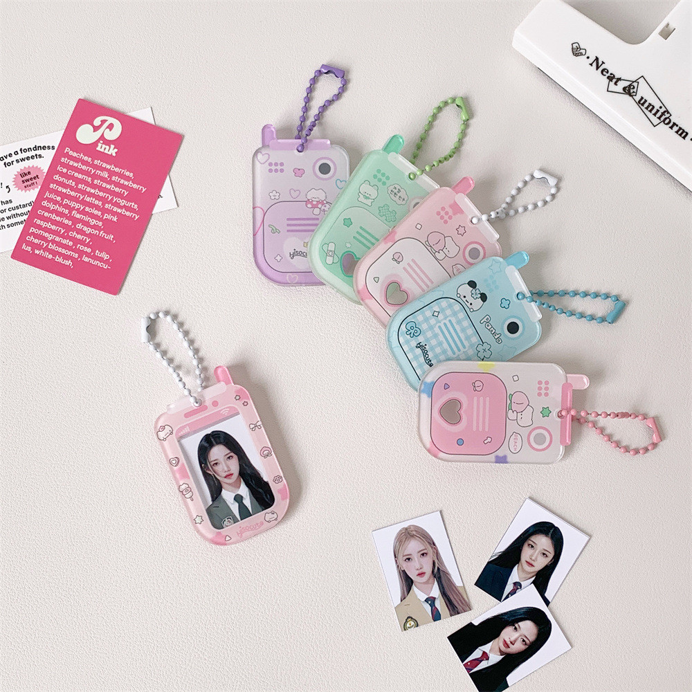 

Ins Star Acrylic Kawaii Mini Card Holder Cartoon Id Photo Protective Cover Idol Photo Display Card Holder Bag Pendant Stationery