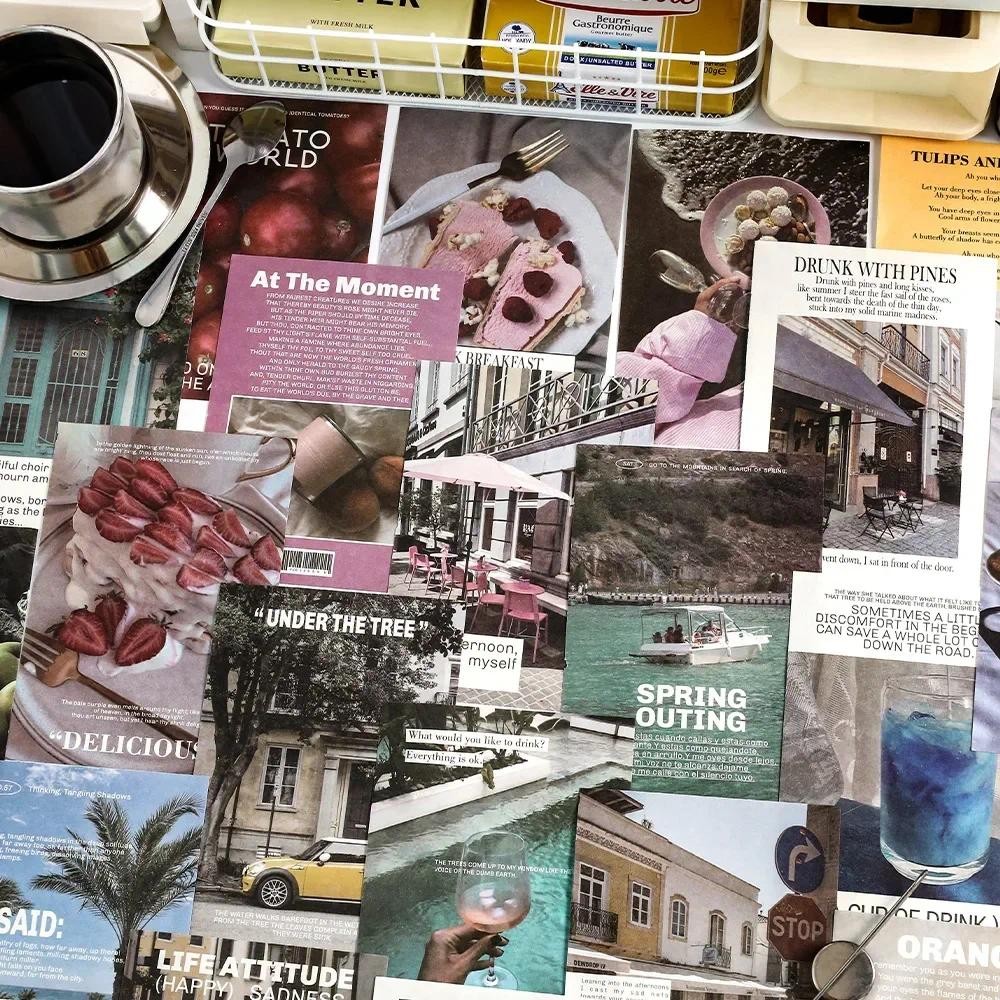 

50pcs Love Again Modern Life Scenery Material Book Ins Style Literature Junk Journal Scrapbooking Supplies DIY Craft Paper