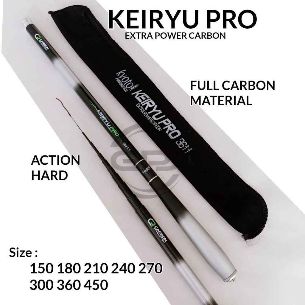 Kyoto Keiryu Pro 180 210 240 270 300 360 Joran Tegek Ruas Pendek Extra Power Carbon Action Hard Tang