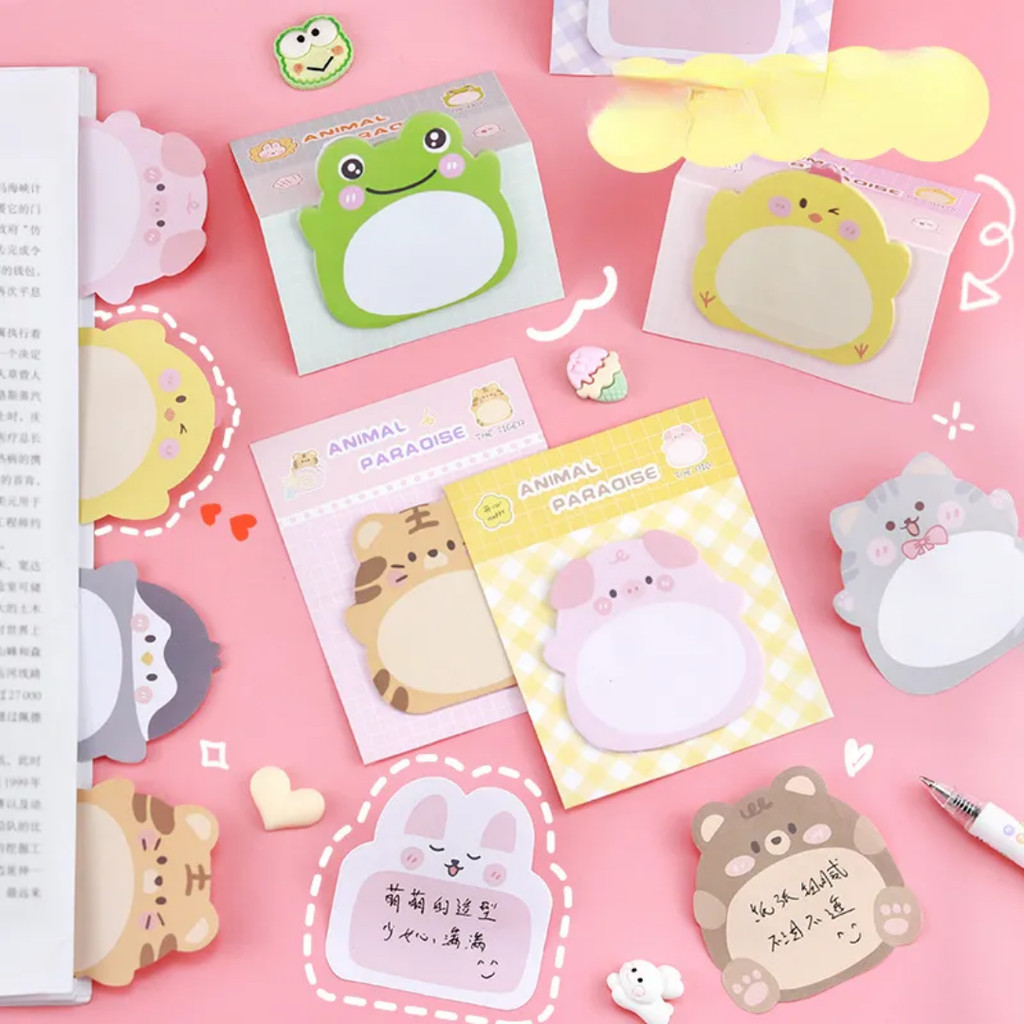 

STICKY NOTES ANIMAL CHIBI PATTERN MEMO NOTE PAD CATATAN TEMPEL KOTAK BERGARIS ALAT TULIS PERLENGKAPAN SEKOLAH STATIONERY LUCU GEMAS MURID ANAK KOLEKSI CUTE IMUT SCHOOL KUCING KELINCI