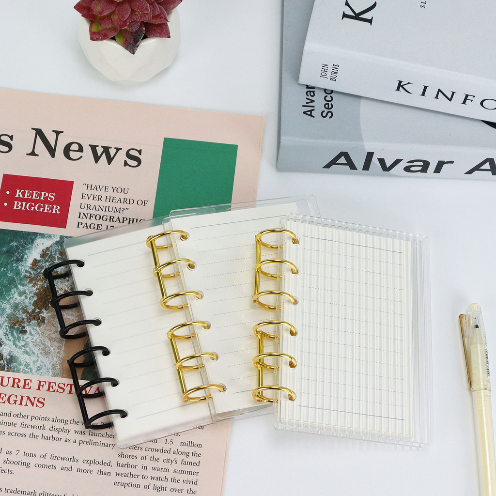 

DTY A7 Transparent twill binder Simple ledger acrylic transparent shell 6 holes can be removed, the inner core can be replaced