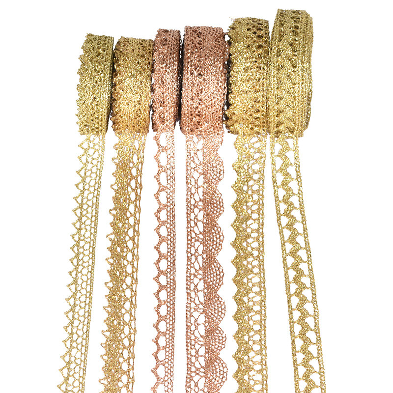 

5/10 Yards Gold Silver Lace Trims Flower Embroidery Lace Ribbon Home Wedding Birthday Party Supplies DIY Craft Sewing Supplies