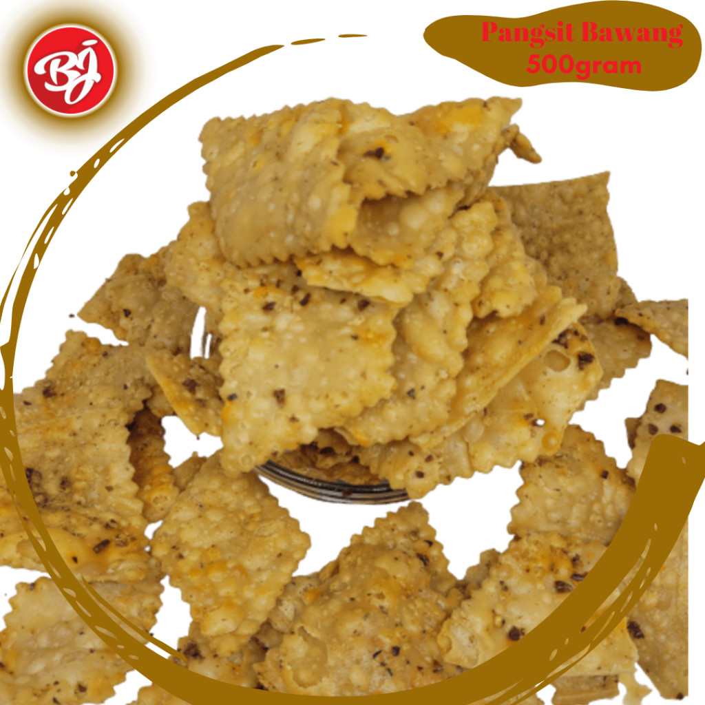 

Keripik Bawang / Keripik Pangsit Pedas Daun Jeruk 500gram - Mang Meser