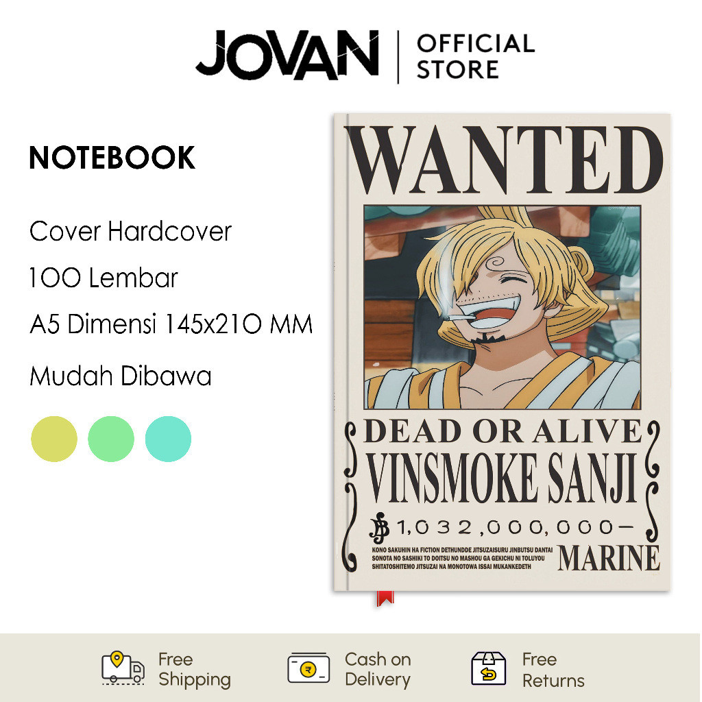 

Notebook Hardcover Custom One Piece Bounty Sanji Buku Tulis Catatan Note Agenda Planner Jurnal Diary Notebook Anime