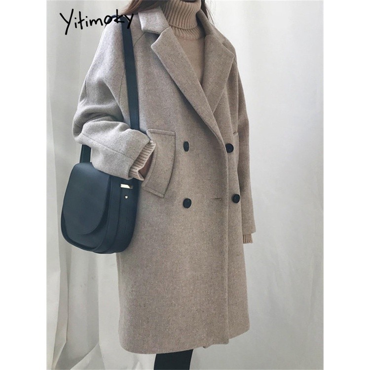 Long Coat Wanita Korea Style / Blazer Wanita Trench Coat Tebal Premium