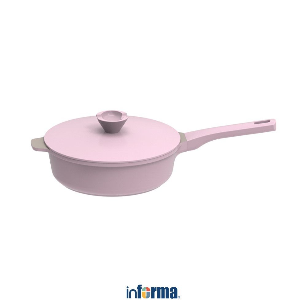 Informa Cooking Color 24 cm Set Zena Wajan Penggorengan - Pink Frypan Pan Masak Teflon Penggoreng Pe
