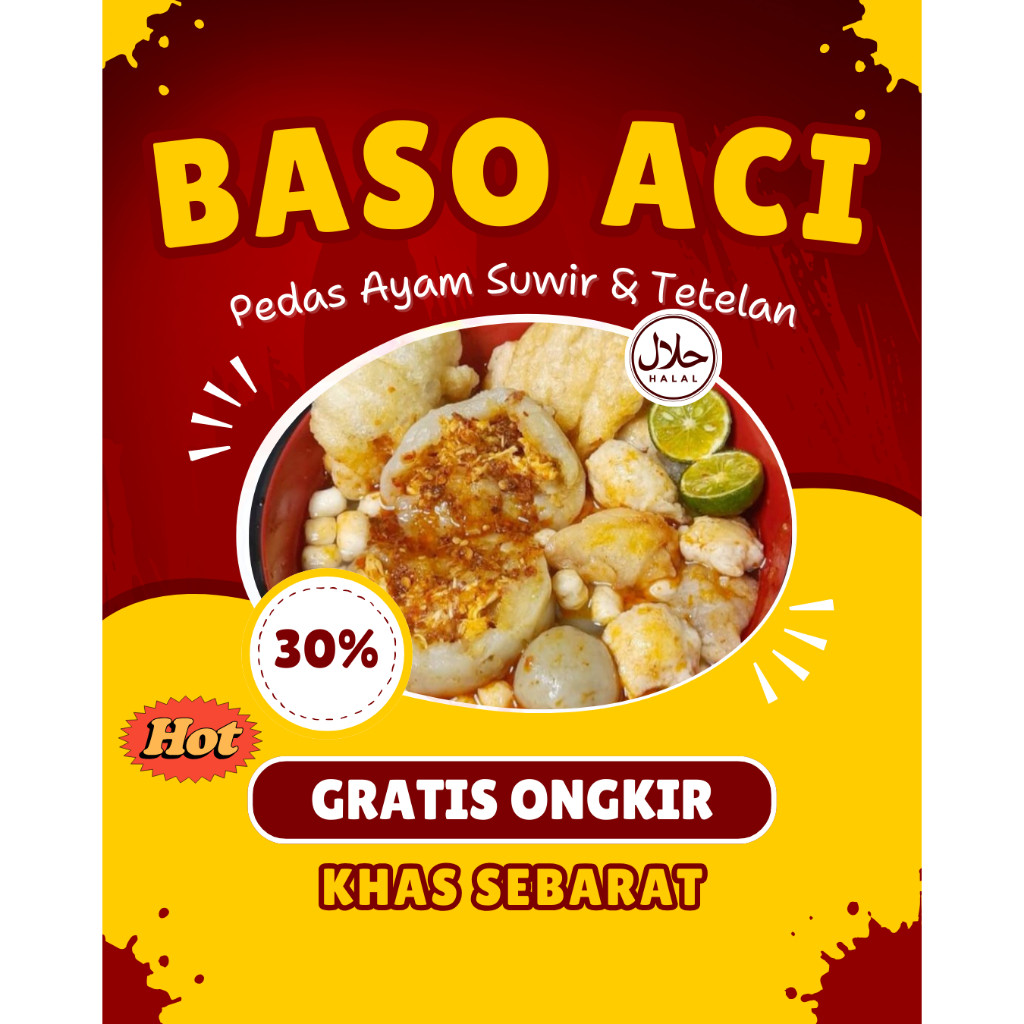 

Baso Aci Jumbo Ayam Suwir Tetelan Khas Sebarat Grosir Termurah .../... Makanan Instan .../... Food Kuah Pedas ///