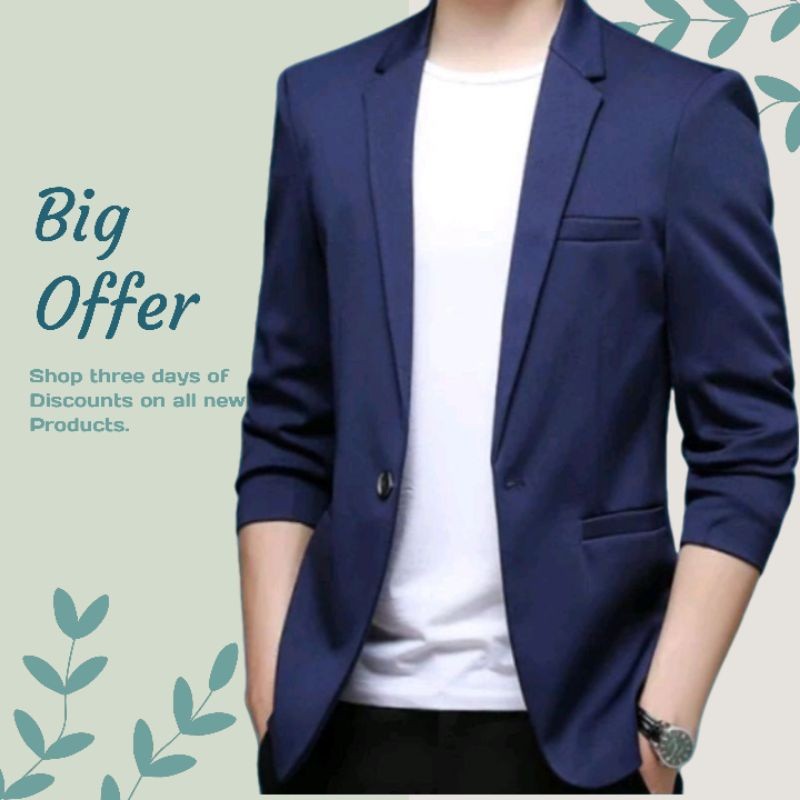FIDA STORE Jas Blazer Tanpa Tutup Blazer Pria Style Korean / Blazer Pria Casual / Blazer Wisuda / Ja