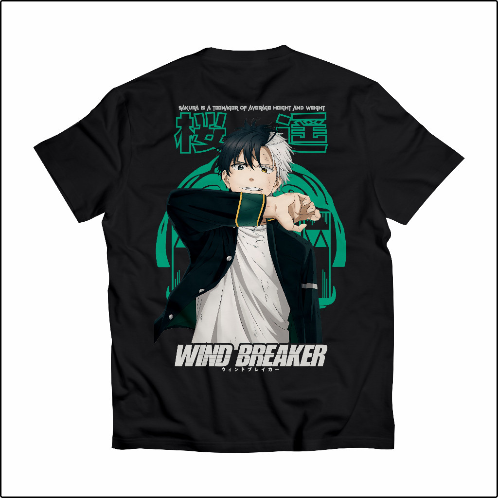 KAOS SHOP STORE || Kaos Haruka Sakura Wind Breaker Bofurin Furin 003 Baju Anime Jepang T-Shirt Anime