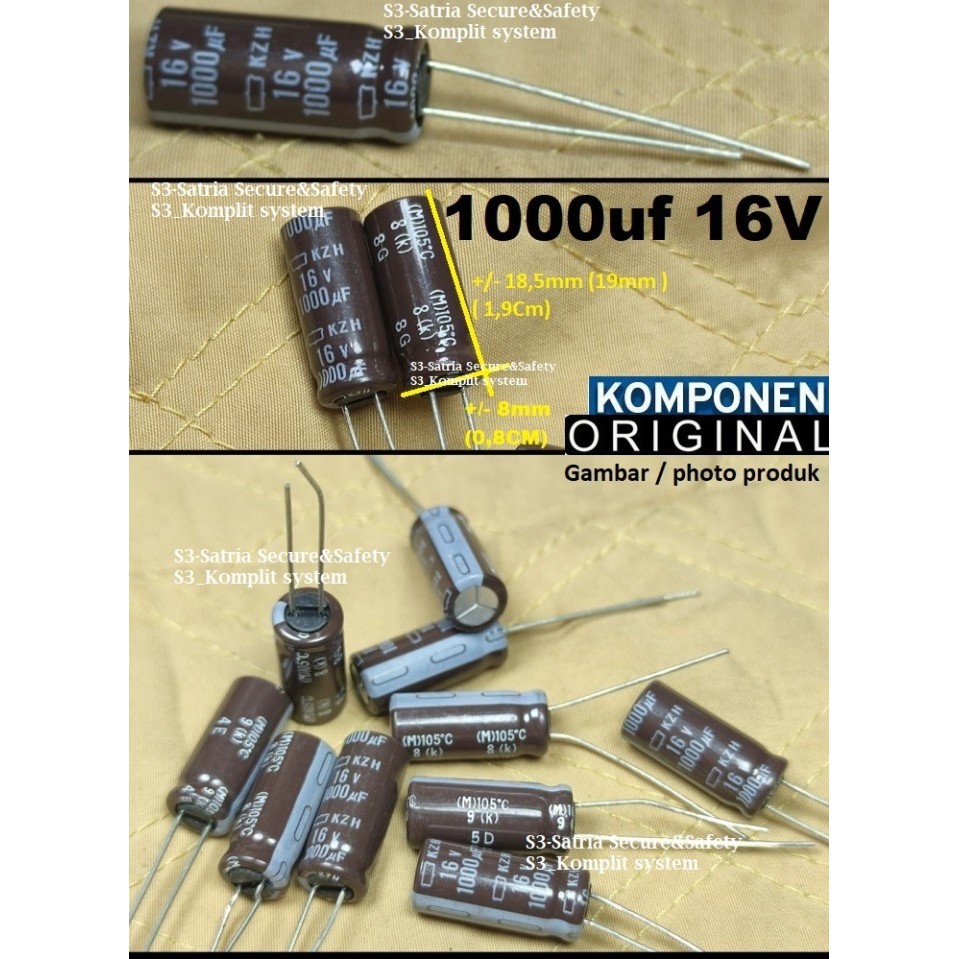 Elko 1000uf 16V elco 16V1000uf nippon  1000 seribu uf 105C 16 v