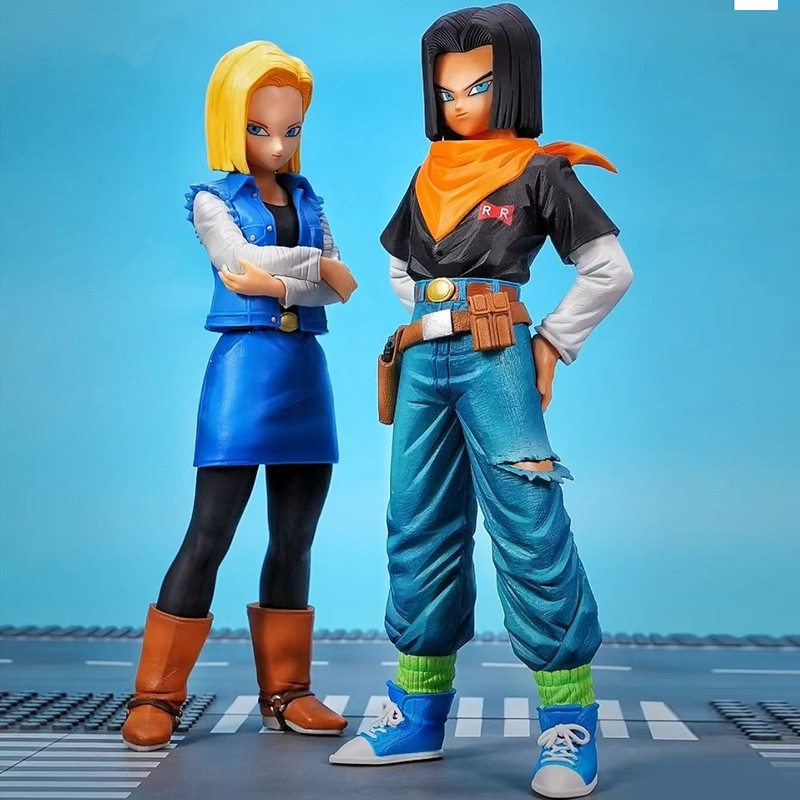 24CM Anime Dragon Ball Z Android 17 18 Figure Android 18 PVC Action Figures Collection Model Toys fo