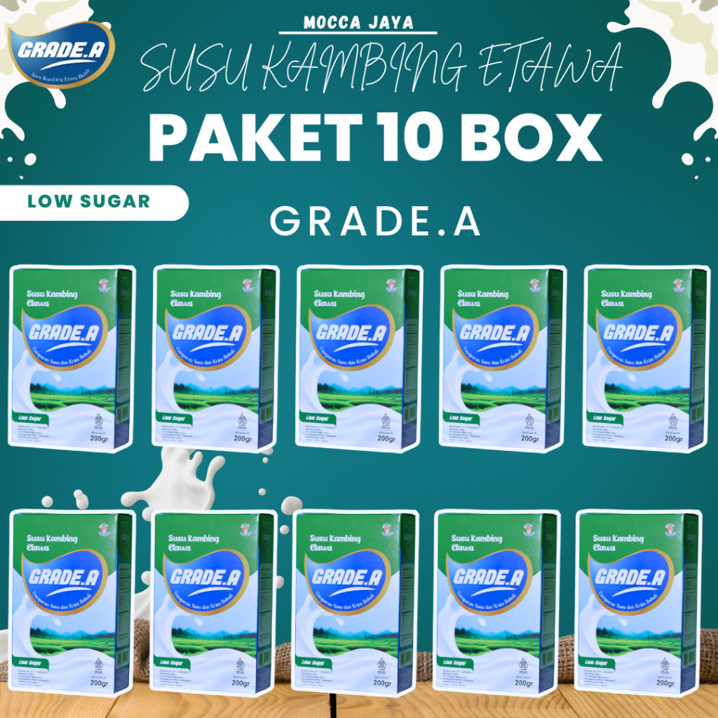 

PAKET MURAH 10&5BOX SUSU KAMBING ETAWA GRADE.A LOW/NON SUGAR 200GR BPOM