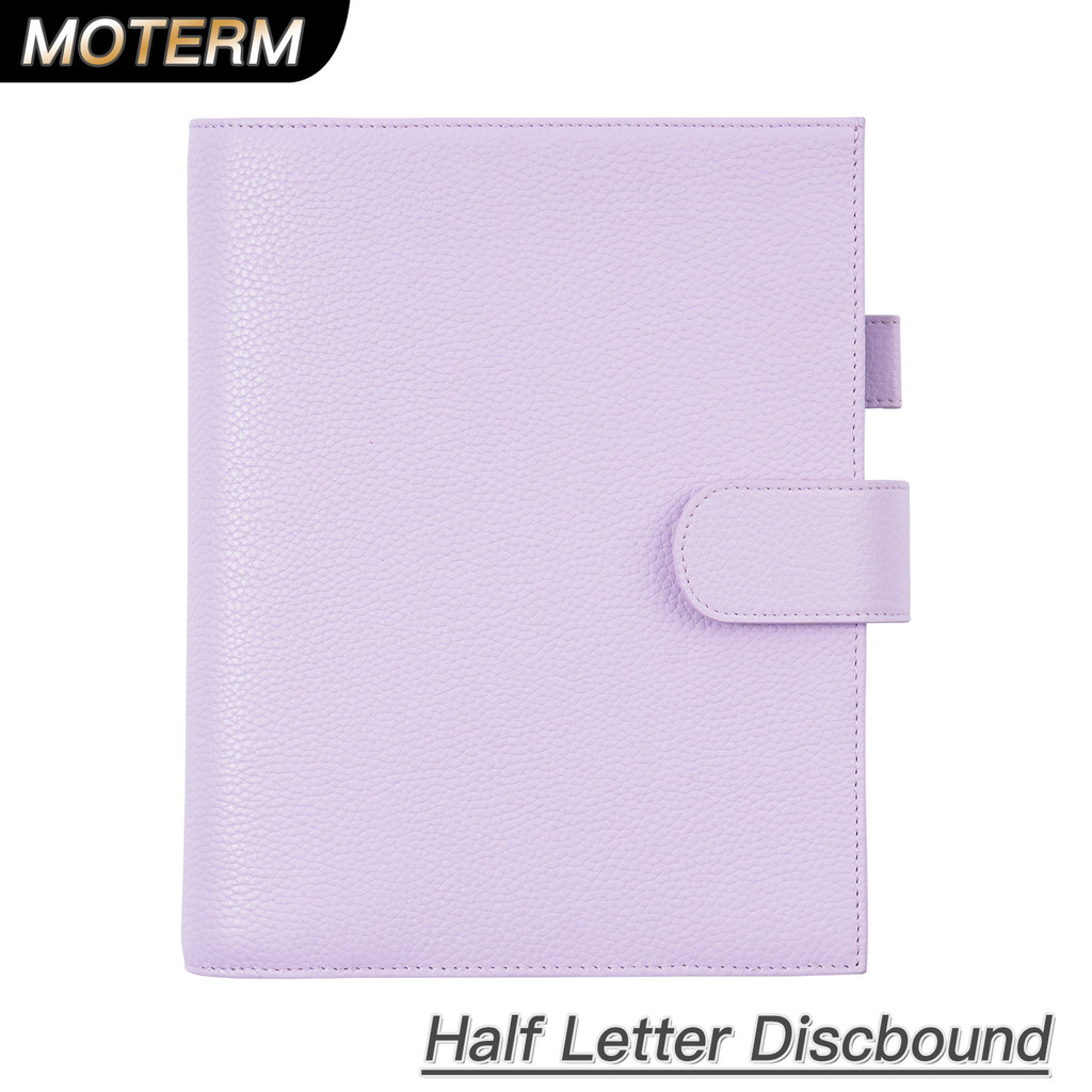 

Moterm Discbound Series Half Letter Cover Genuine Pebbled Grain Cowhide Junior Expansion Disc Bound Organizer Journal Agenda