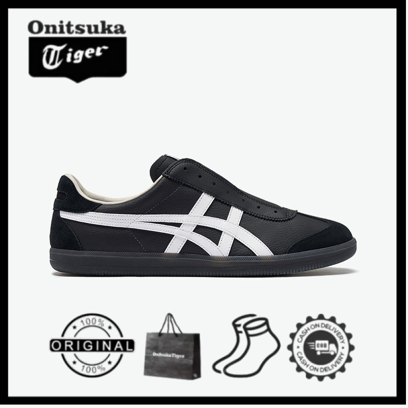 Sepatu kasual slip-on hitam Onitsuka Tiger TOKUTEN SLIP-ON