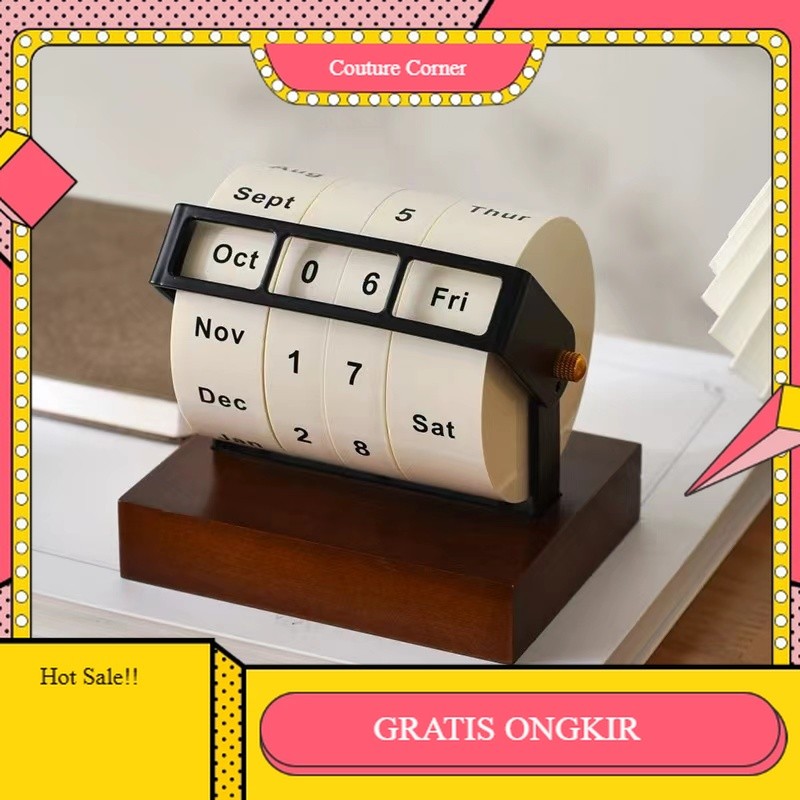 

【CORNER1】 SALE!! Kalender Roda Berputar Rotatable Wheel Calender Kalender Meja Sepanjang Masa Aesthertic Calendar Hiasan Meja