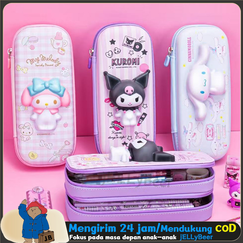 

jEELLyBeer Besar Kotak Pensil Lapisan Tunggal / Ganda Sanrio Cinnamoroll Melodi Pensil Multi-fungsi Kantong Pensil Dekompresi Kotak Alat Tulis Siswa