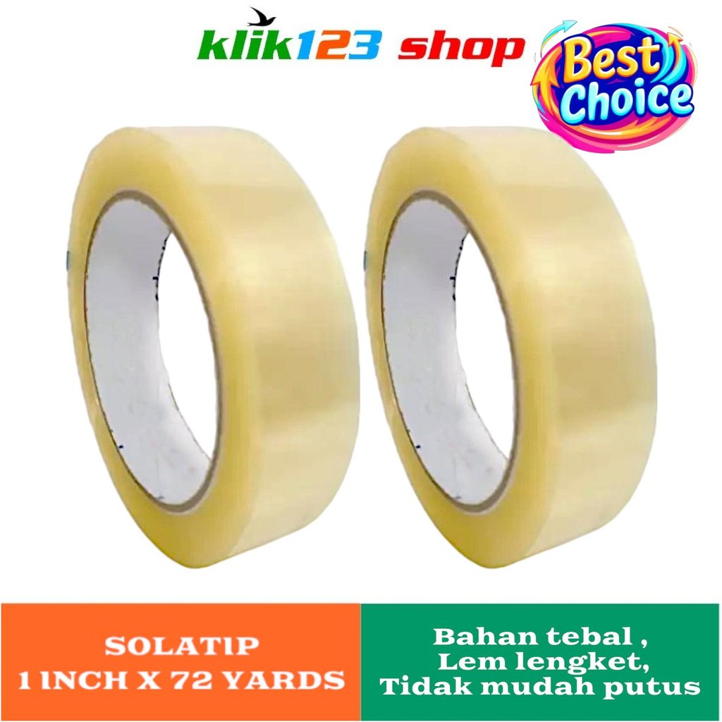 

Lakban Bening (2 INCH x 90 YARD) - Isolasi (1 inch x 72 YARD) Transparan