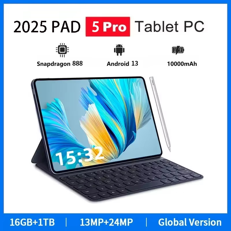 2024 New Global Version Pad 5 Pro Tablet Android12 PC 16GB 1TB 10.1In  Screen Tablet Tablet  5G WiFi