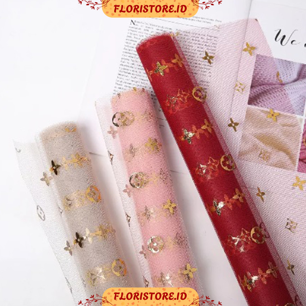 

LV MOTIF TILE ROLL SMALL 25 x 15CM / COTTON ROLL / KERTAS BUKET BUNGA / CELLOPHANE